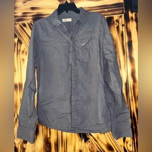 Hollister Women’s Dark Gray Casual Button Down Shirt